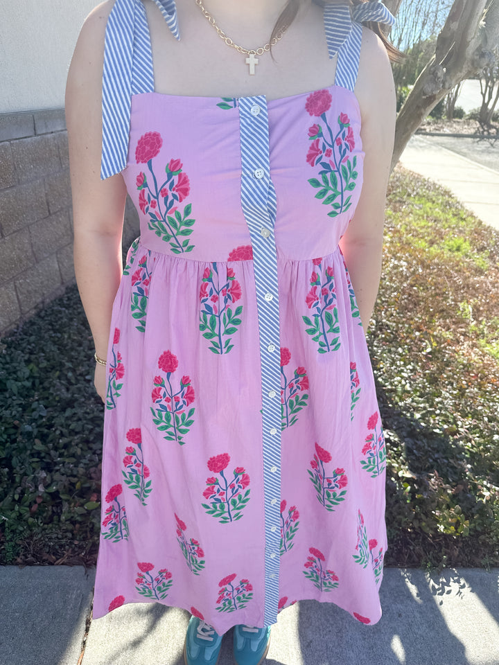 Camellia Stripe Midi Dress