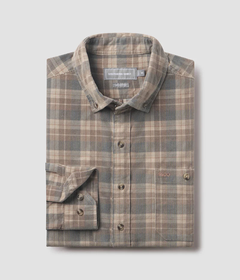 SSCO Men’s Braxton Lightweight Cord Flannel - Boulder