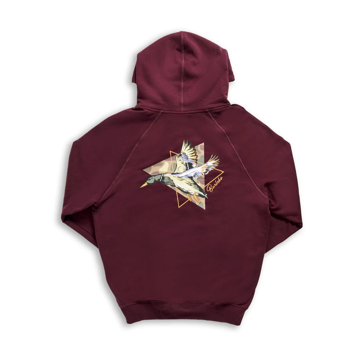 Burlebo Fleece Hoodie - Pintail Triangle Duck - Maroon