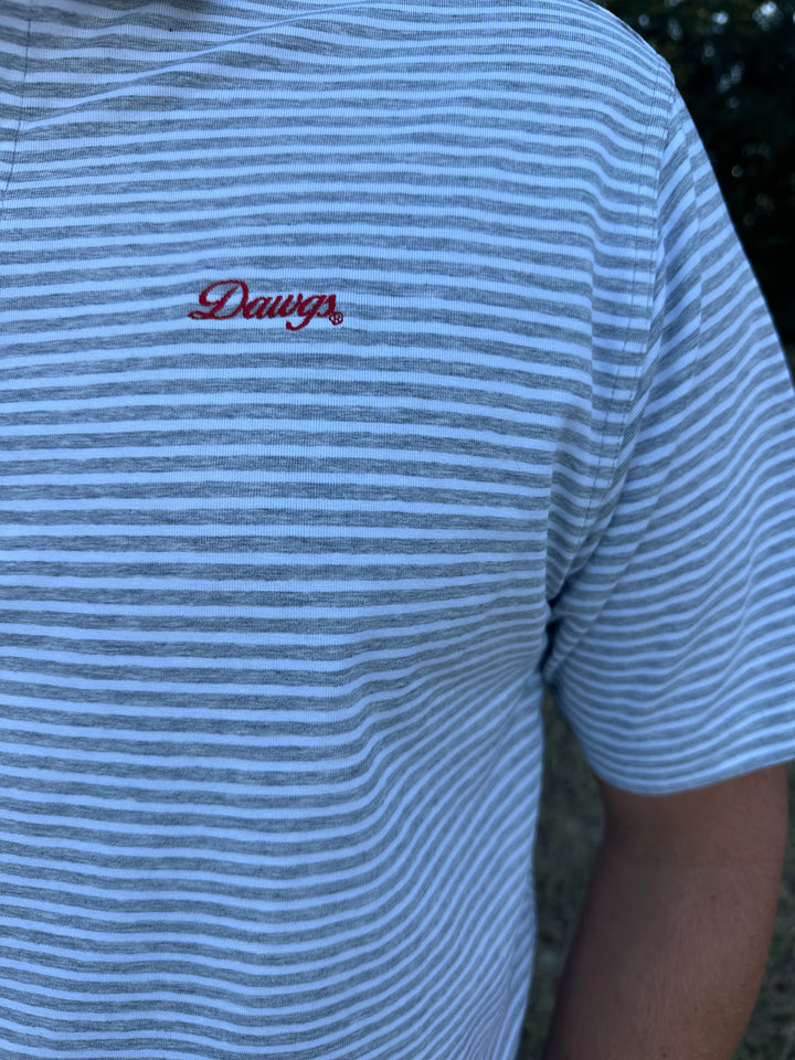 Onward Reserve UGA Dawgs Vintage Script Row Stripe Icon Polo