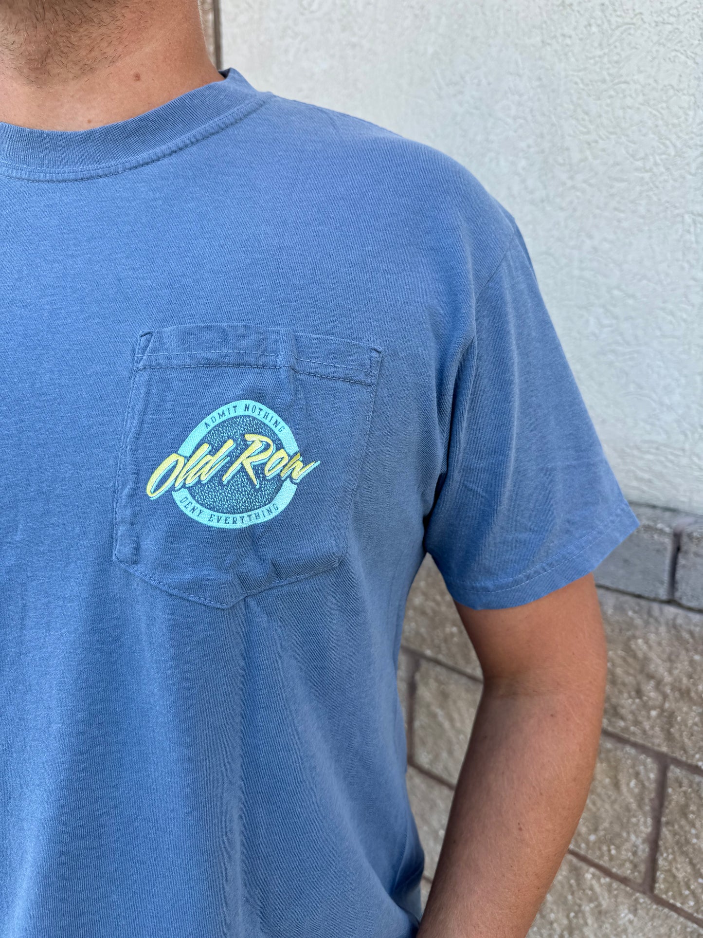 Old RowCircle Logo Pocket S/S T-Shirt - Blue Jean