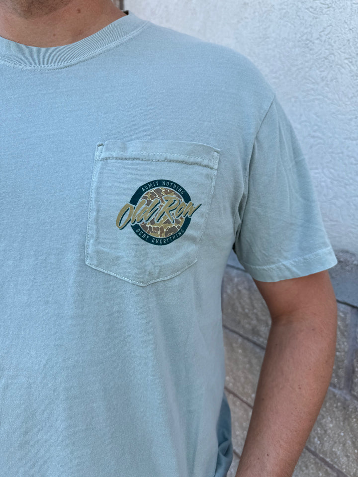 Old Row Outdoors 80s Camo Circle Pocket S/S T-Shirt - Light Green