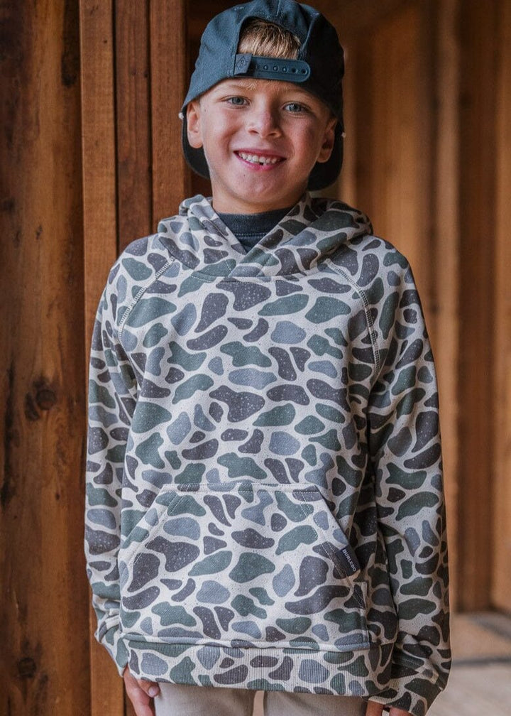 Burlebo Youth Fleece Hoodie - Classic Deer Camo