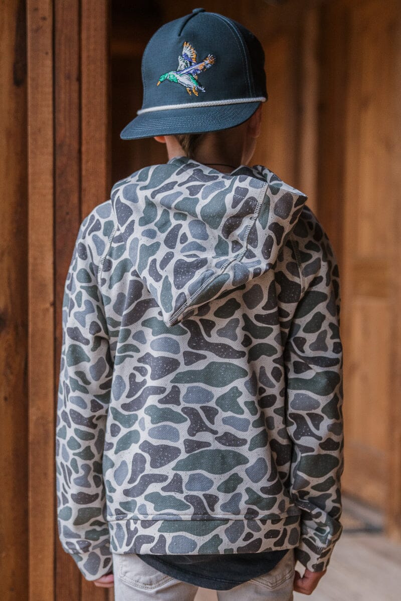 Burlebo Youth Fleece Hoodie - Classic Deer Camo
