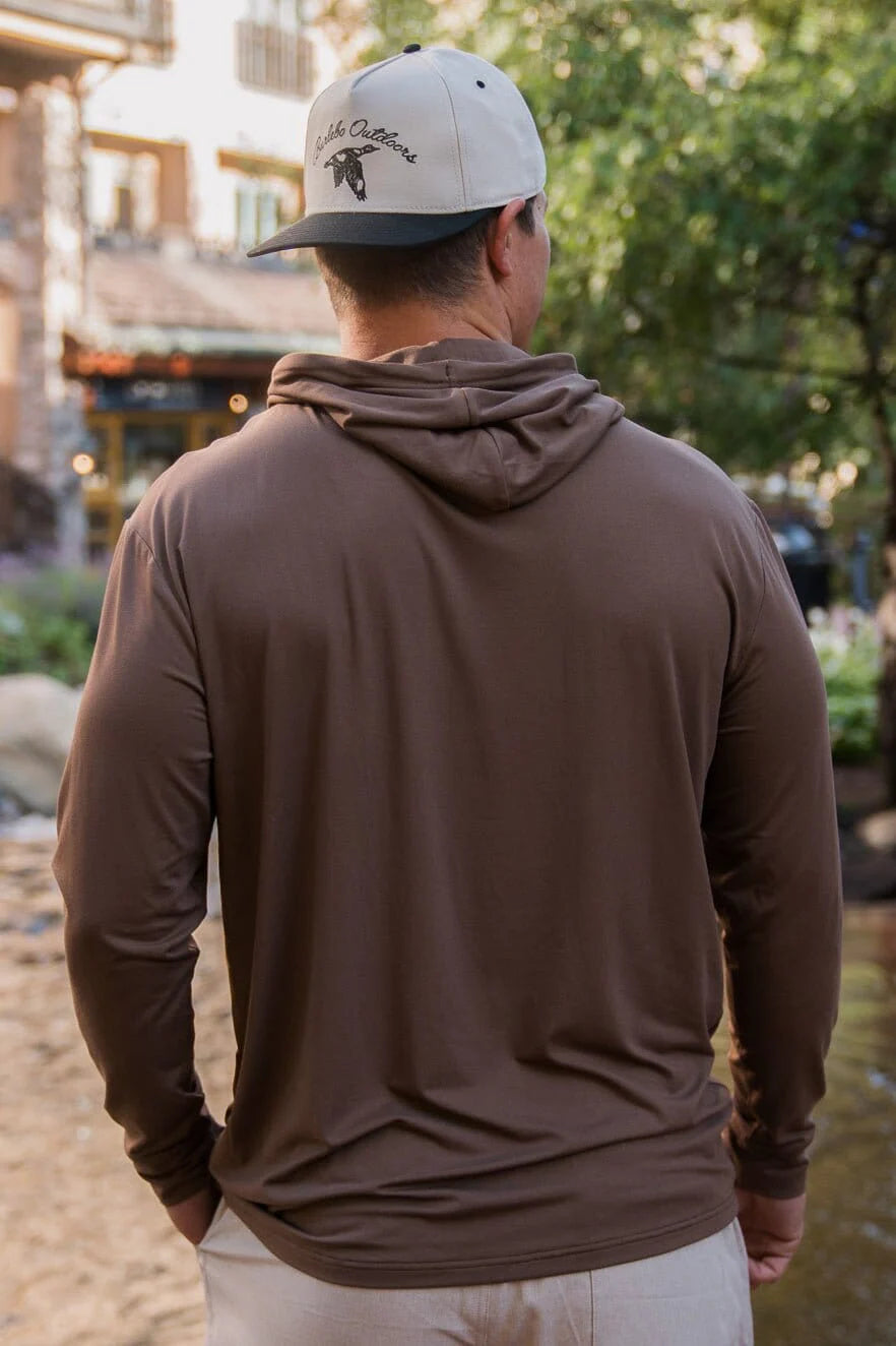 Men’s Burlebo Performance Hoodie - Heather Brown