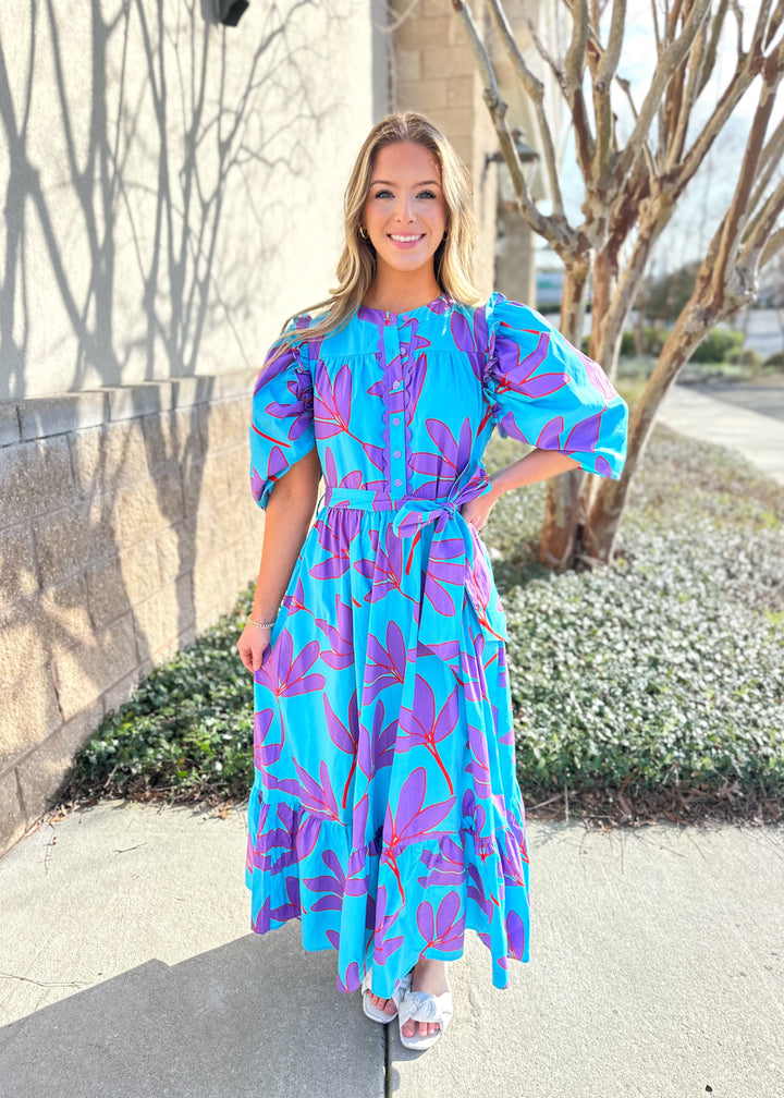 Jayla Palm Maxi Dress
