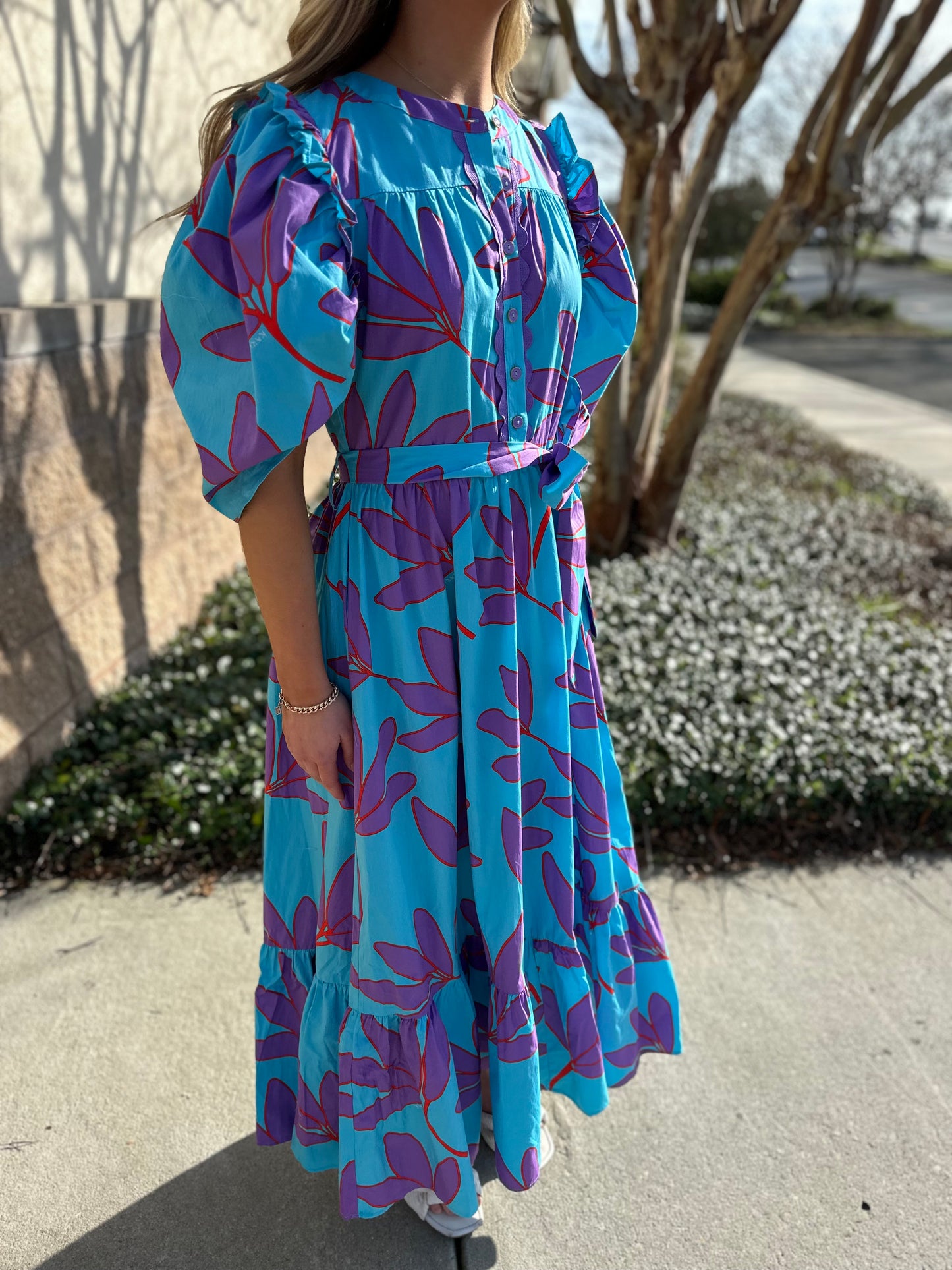 Jayla Palm Maxi Dress