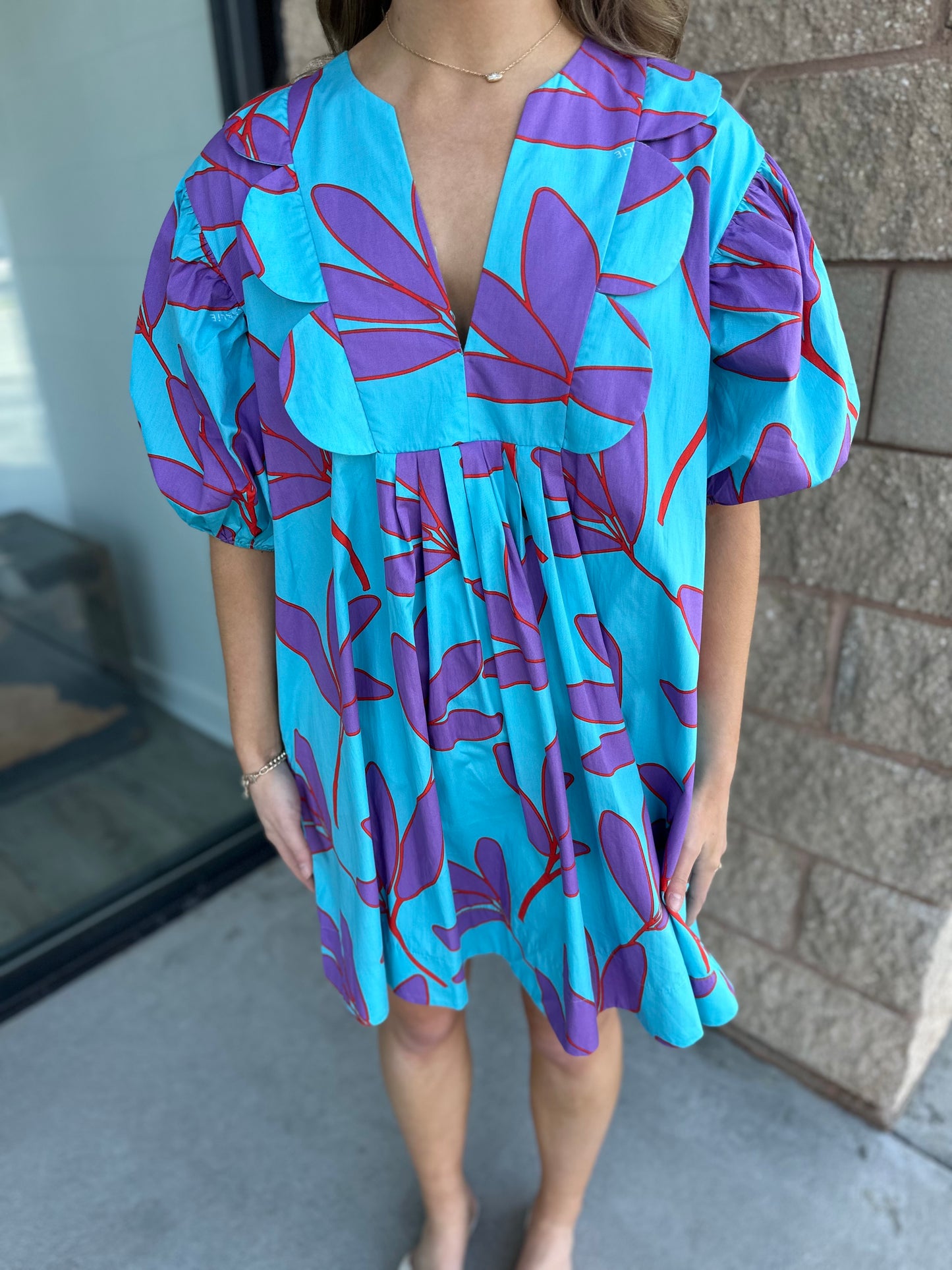Marty Scalloped V-Neck Dress