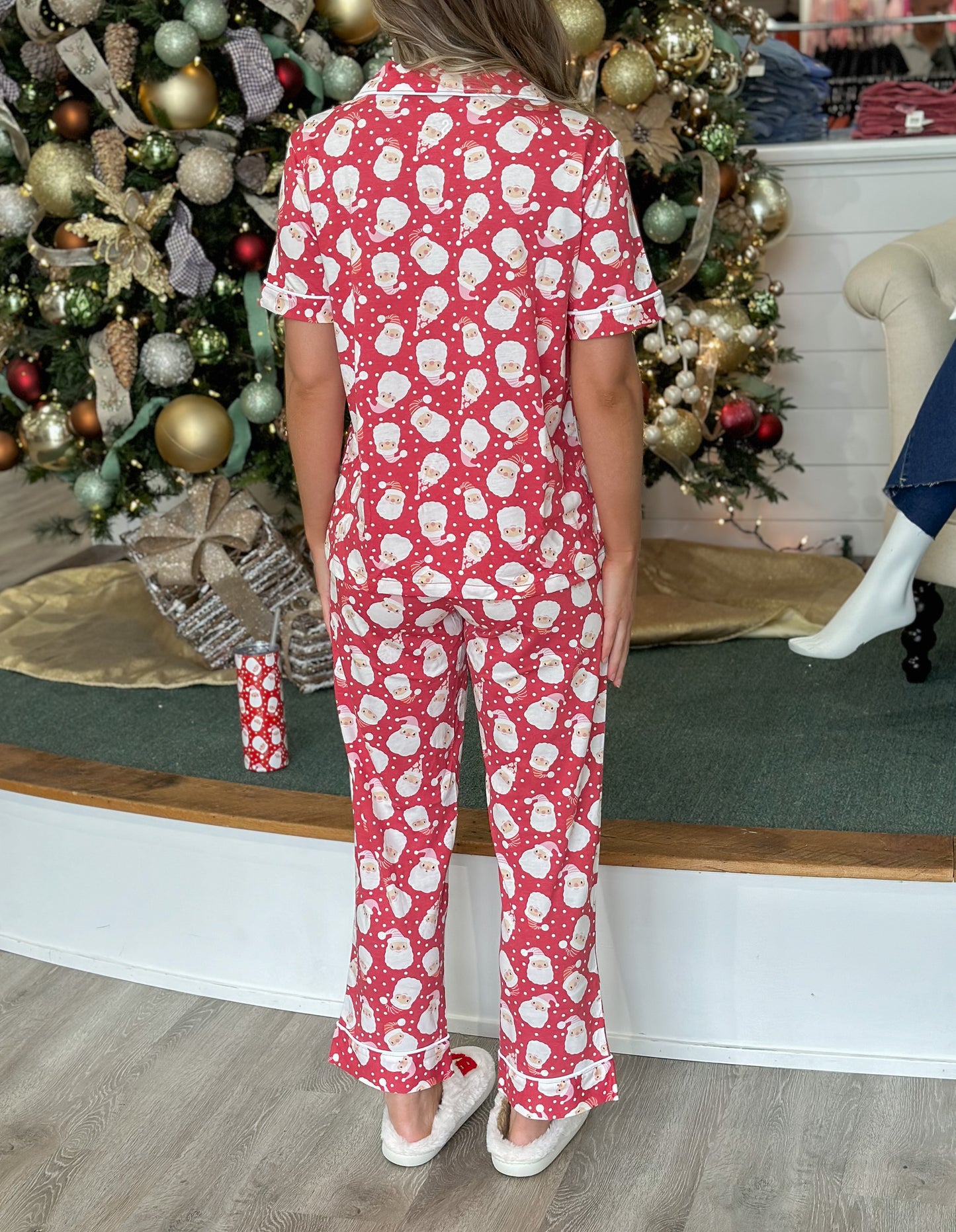J. Marie S/S Pajama Set - Red Santa