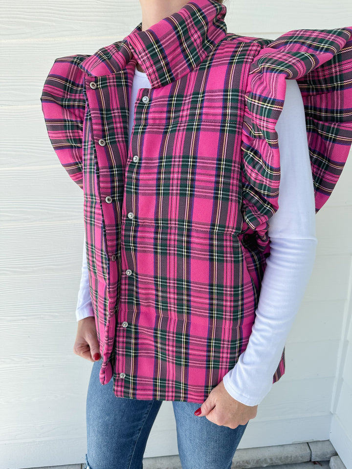 Perfectly Plaid Vest: Pink