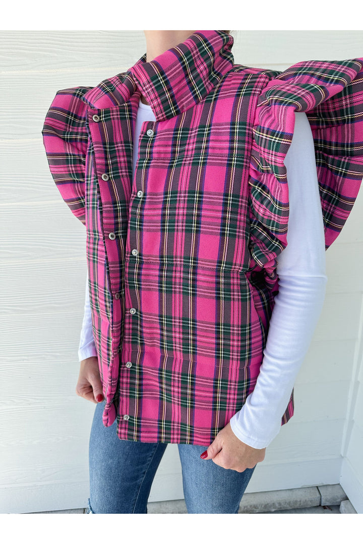 Perfectly Plaid Vest: Pink