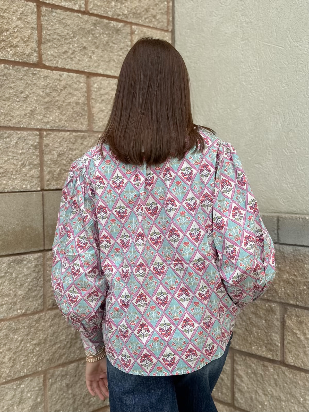 Paris Floral Vintage Ruffle Top