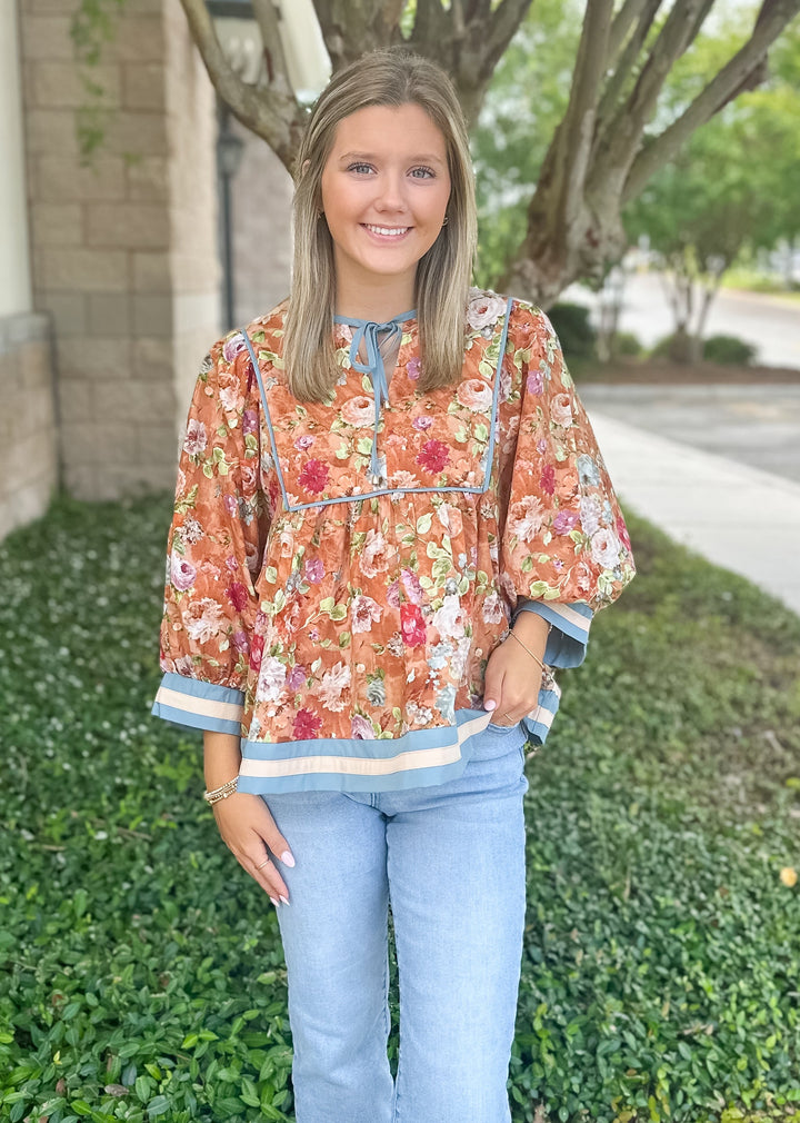 Terra Cotta Florals Top