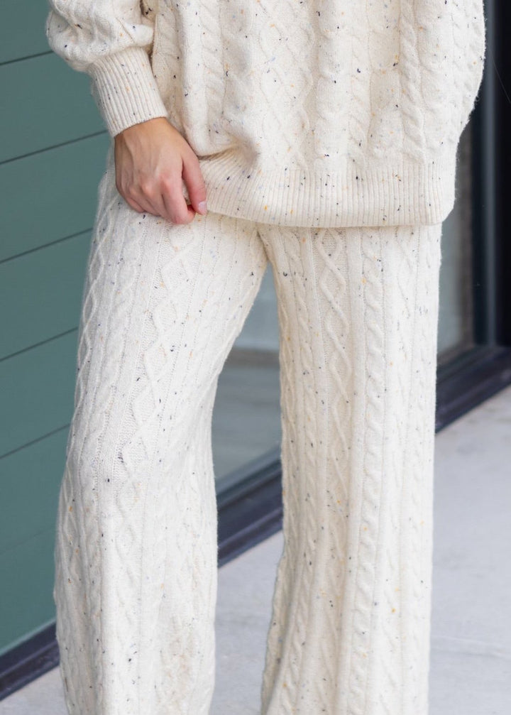 Cable Sweater Pants Off-White