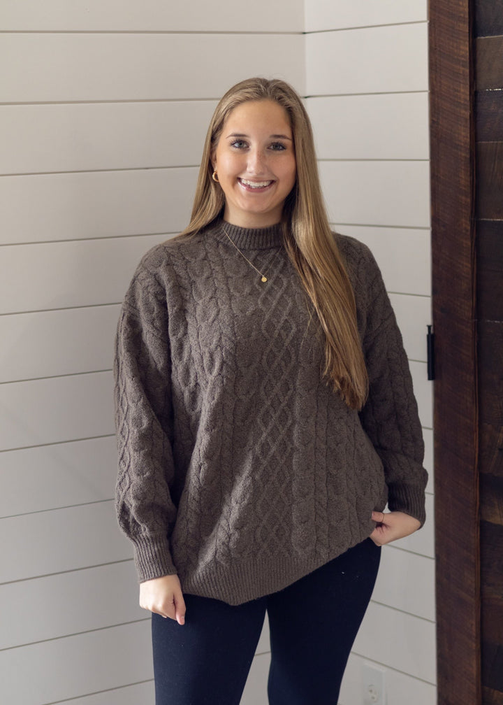 Comfy Cozy Cable Sweater Deep Woods