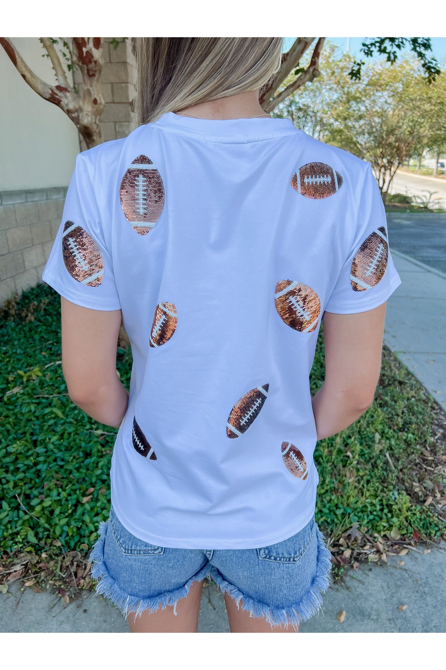 Flying Footballs Sequin Top