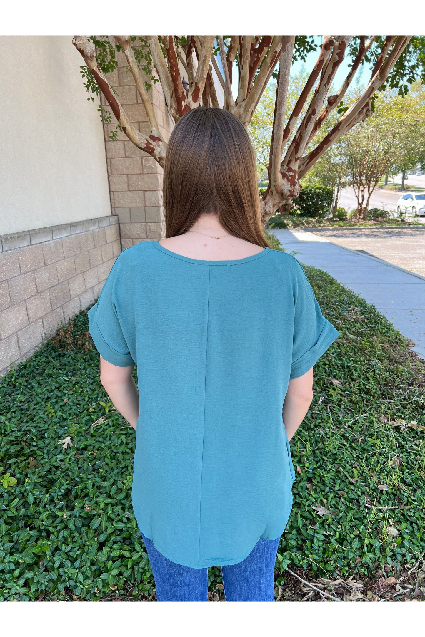 Best Basic Round Neck Blouse: Forest Green