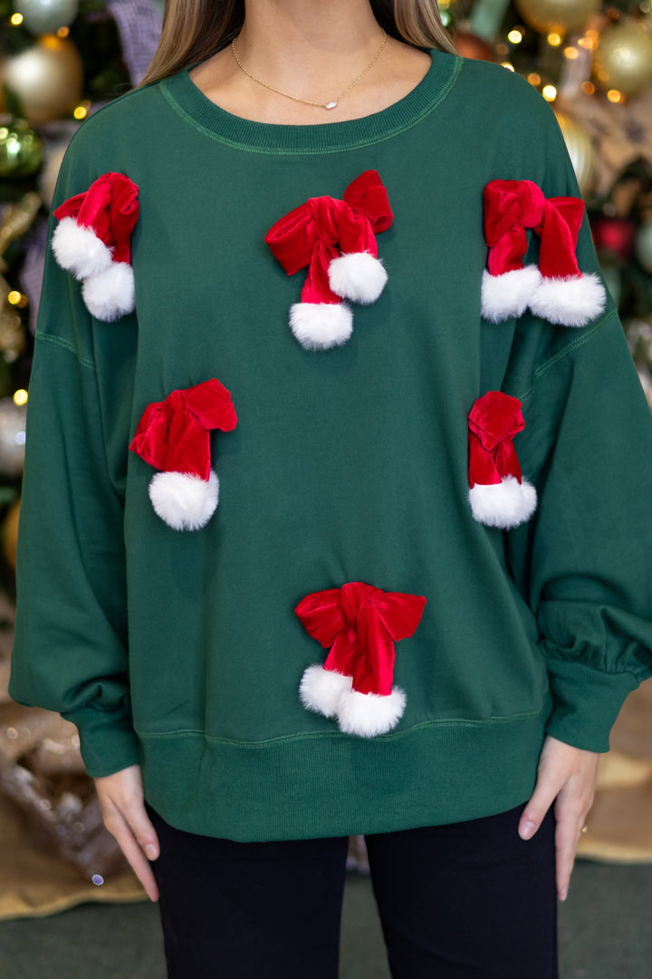 Christmas Velvet Bow Sweatshirt