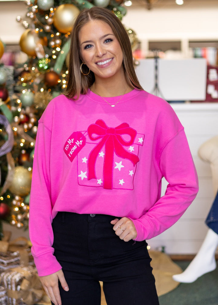 J. Marie Pink Christmas Present Sweatshirt - Pink