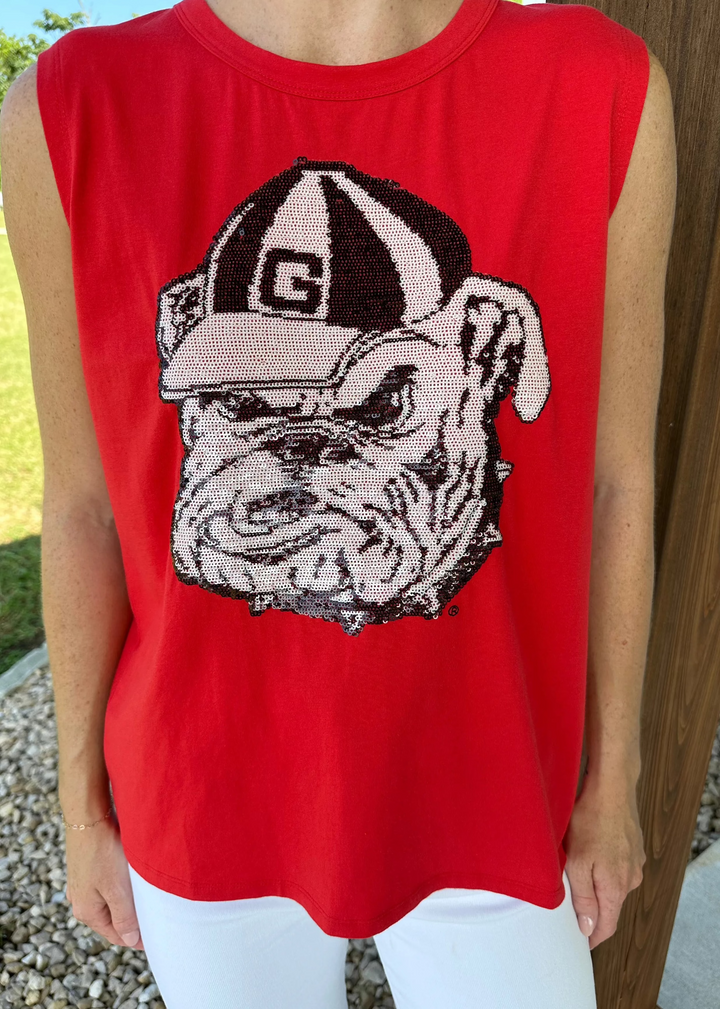 The Sequin Muscle Tank, Georgia Dawgs
