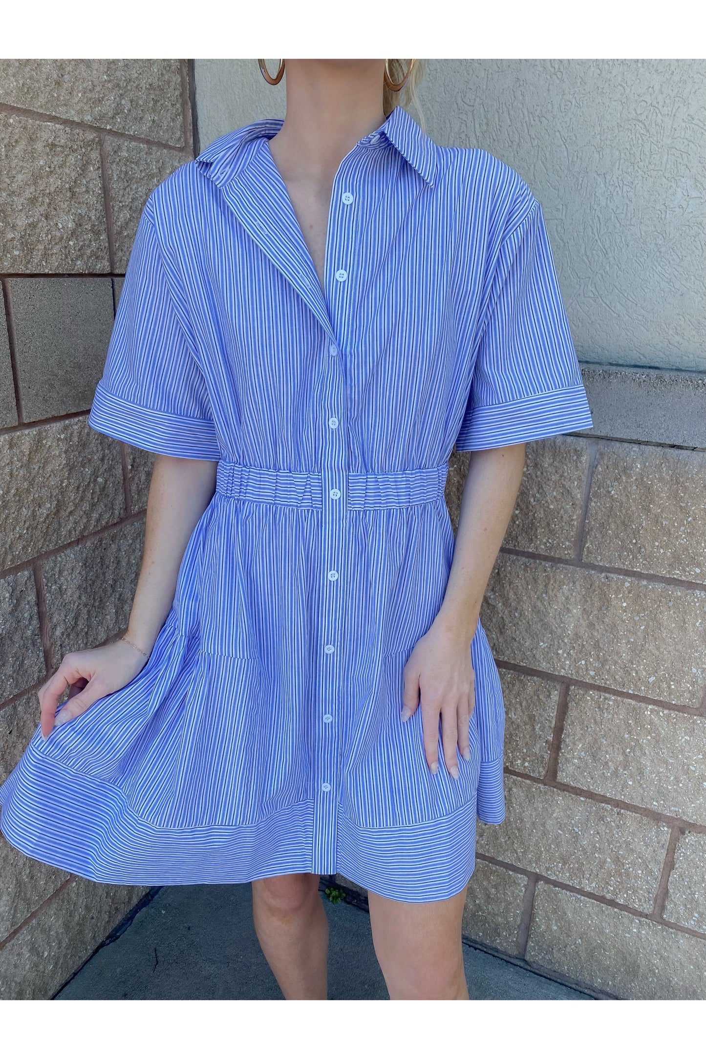 Button Up Stripe Dress