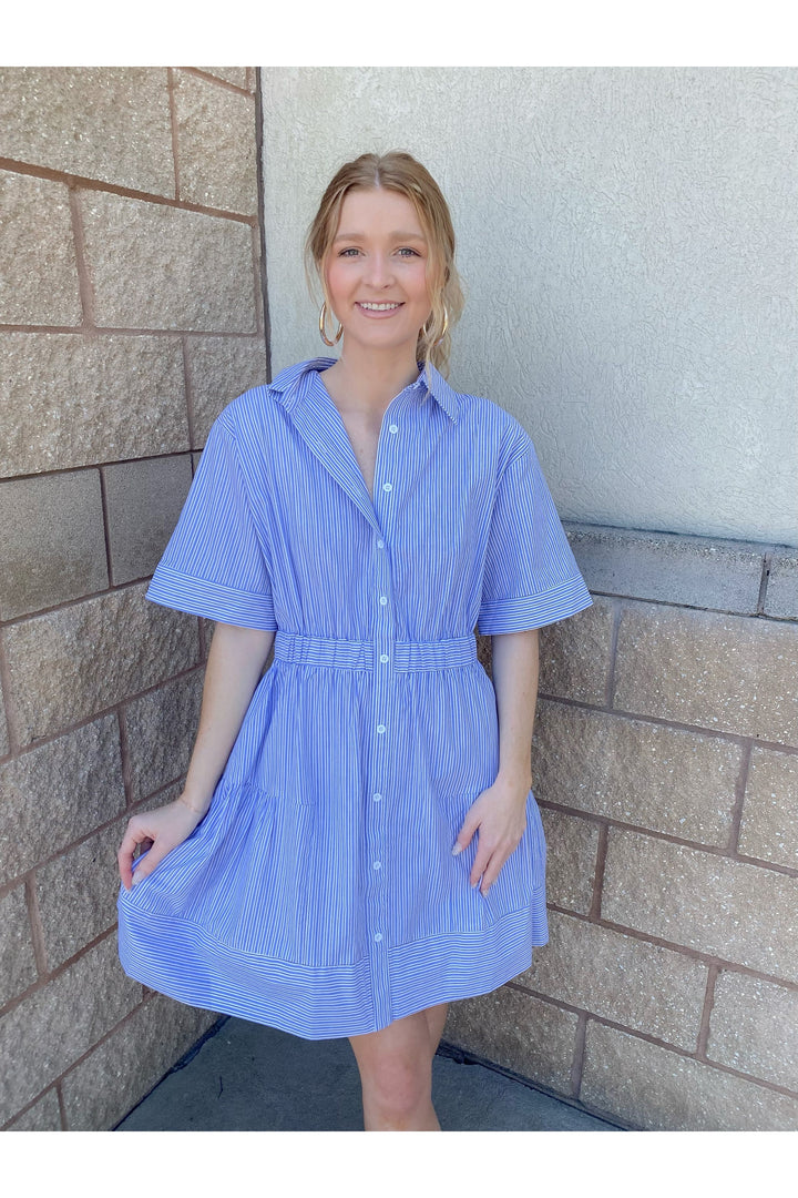 Button Up Stripe Dress