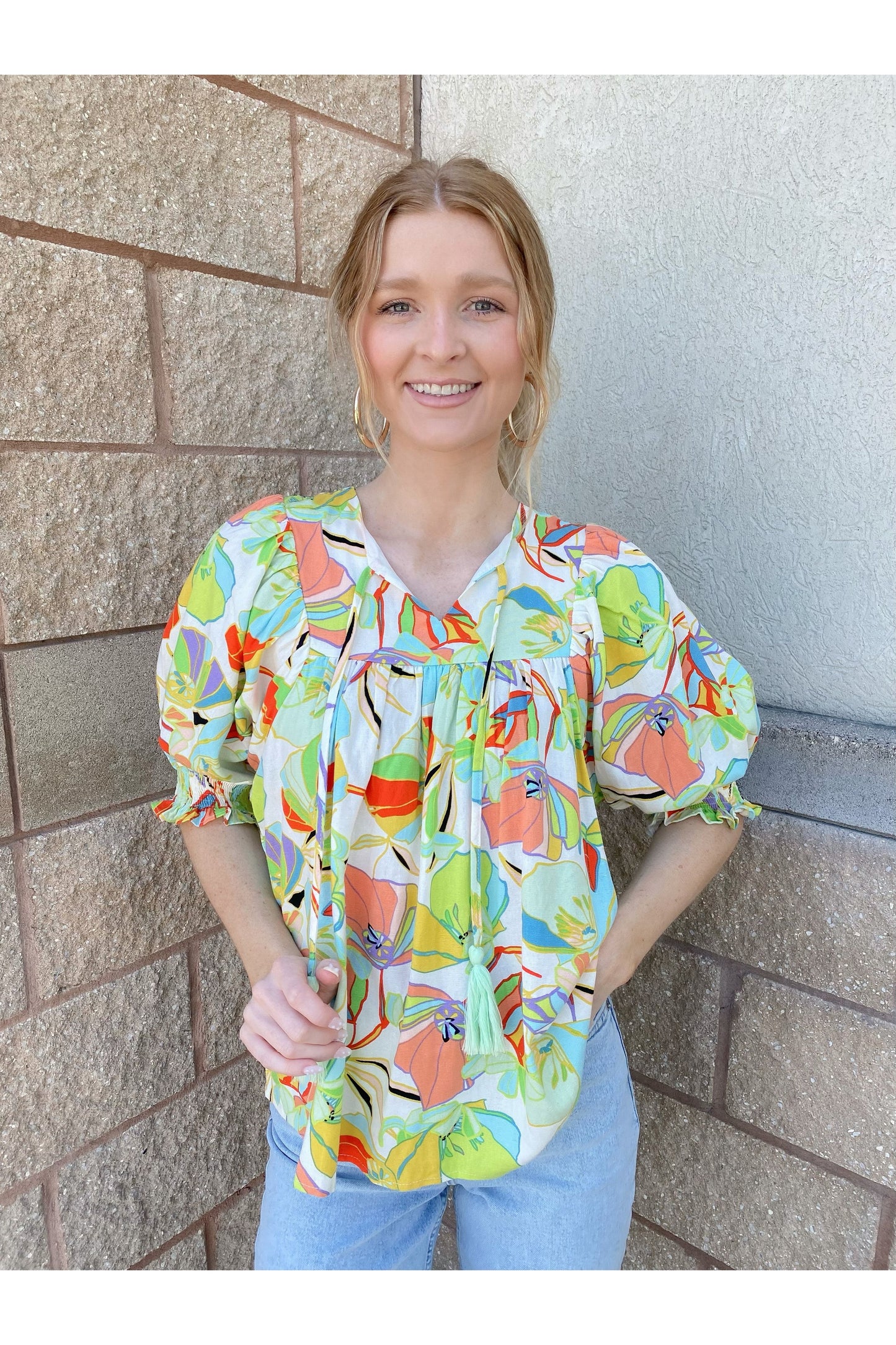 Floral Linen Top