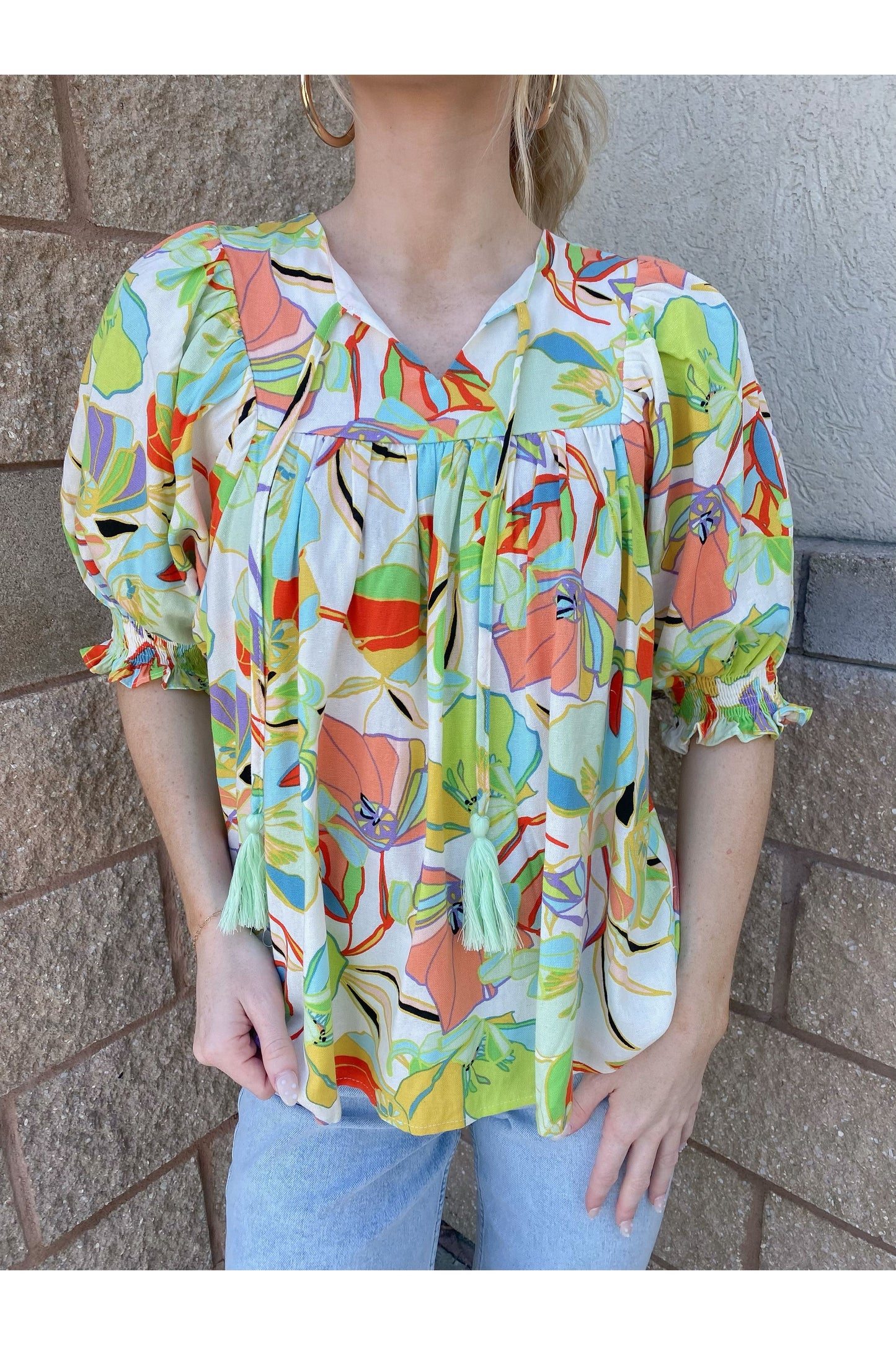 Floral Linen Top