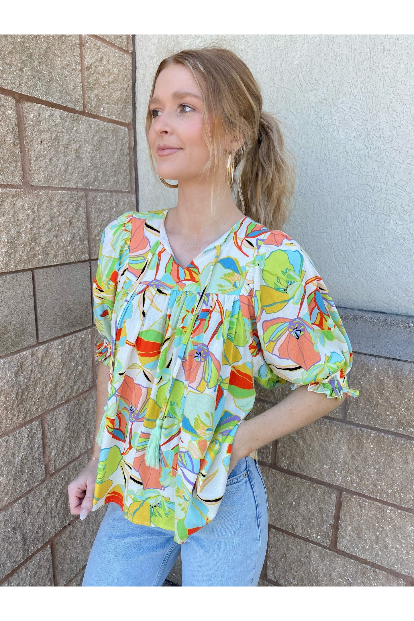 Floral Linen Top