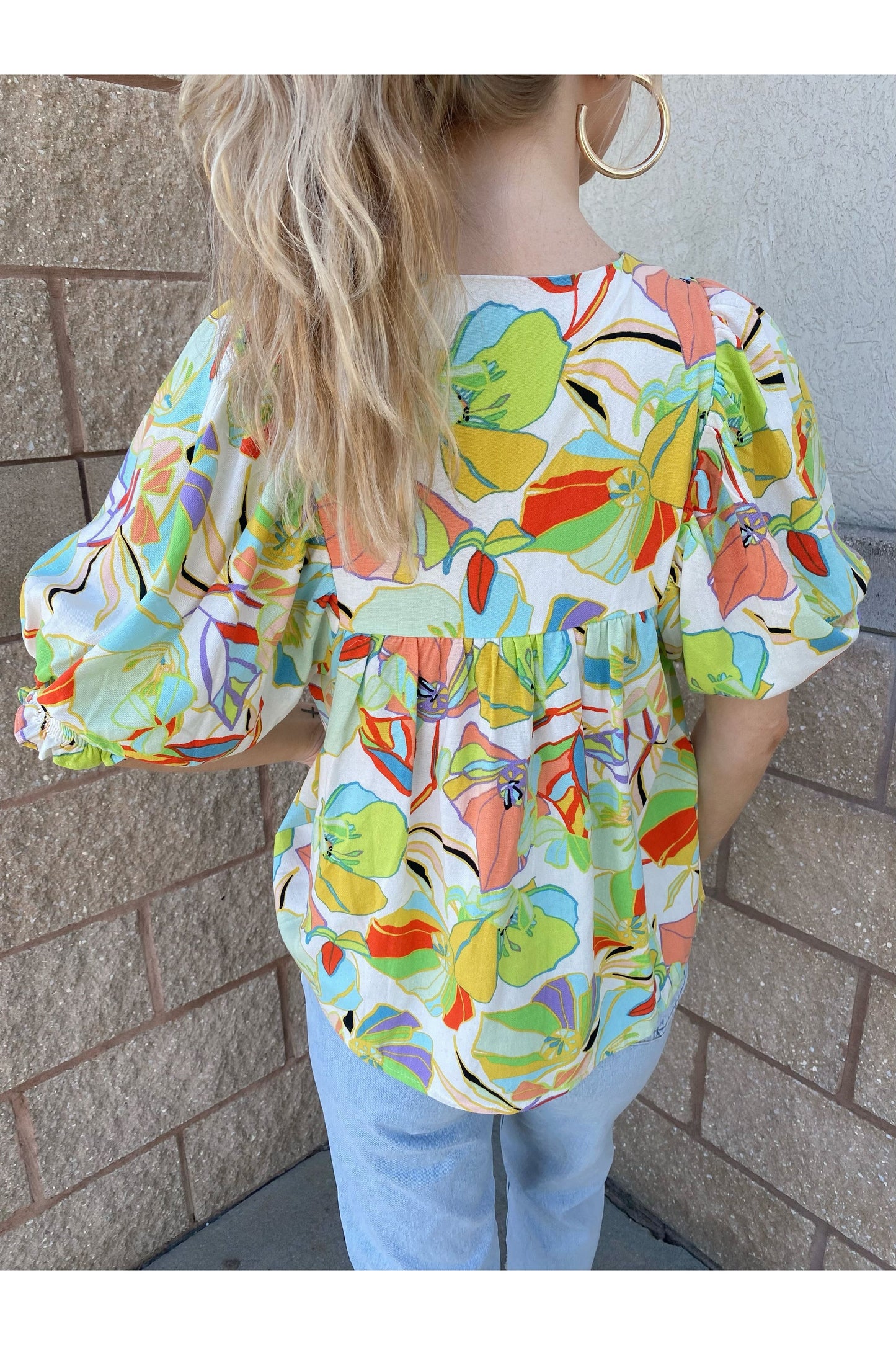 Floral Linen Top