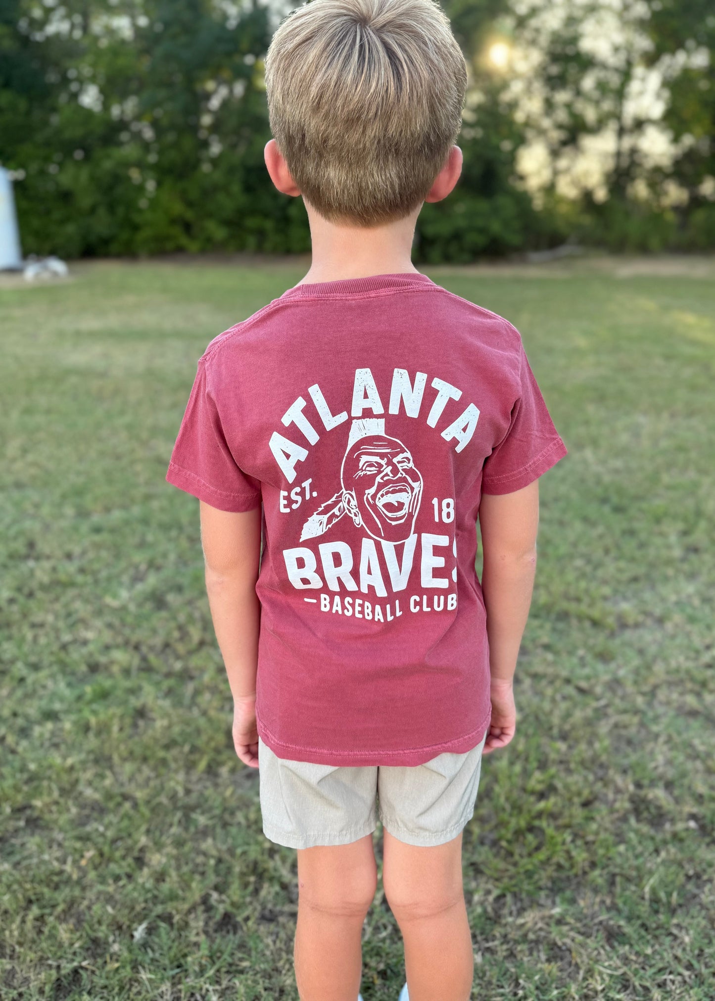 CB Youth Braves Baseball Club S/S T-Shirt - Red