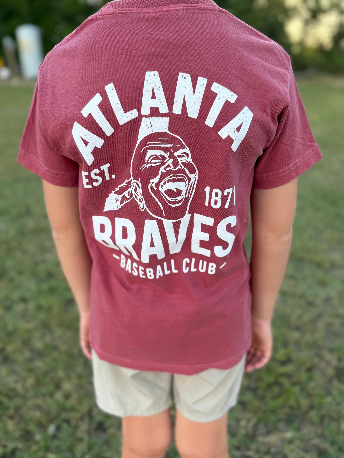 CB Youth Braves Baseball Club S/S T-Shirt - Red