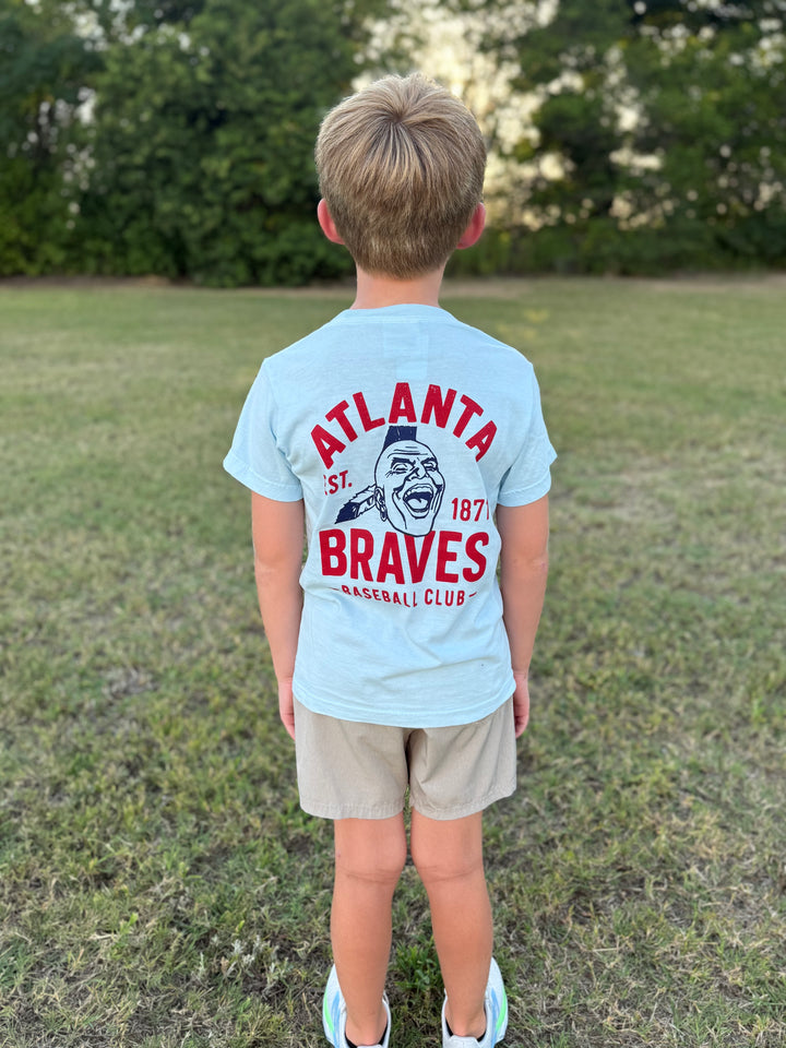CB Youth Braves Baseball Club S/S T-Shirt - Baby Blue