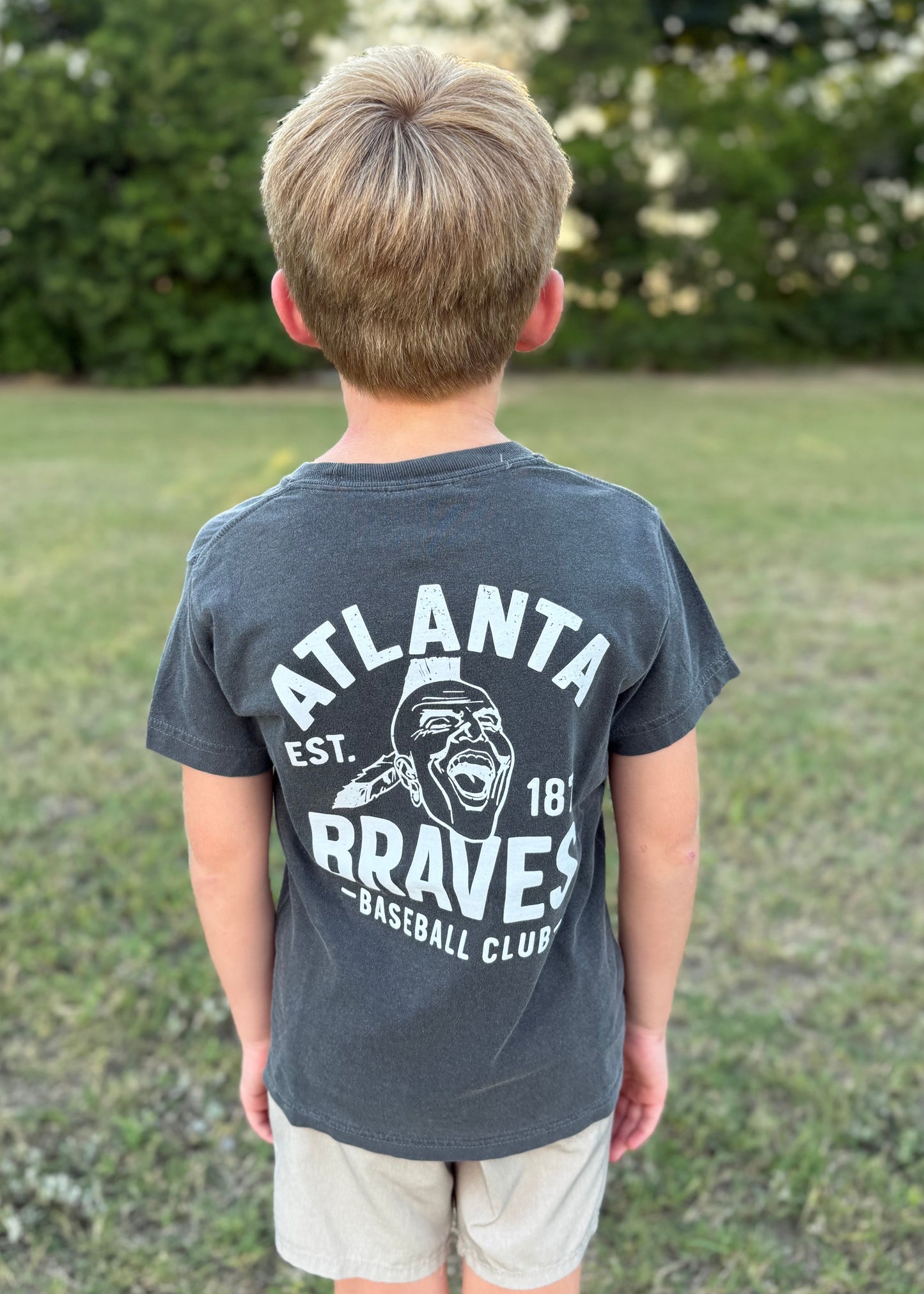 CB Youth Braves Baseball Club S/S T-Shirt - Charcoal