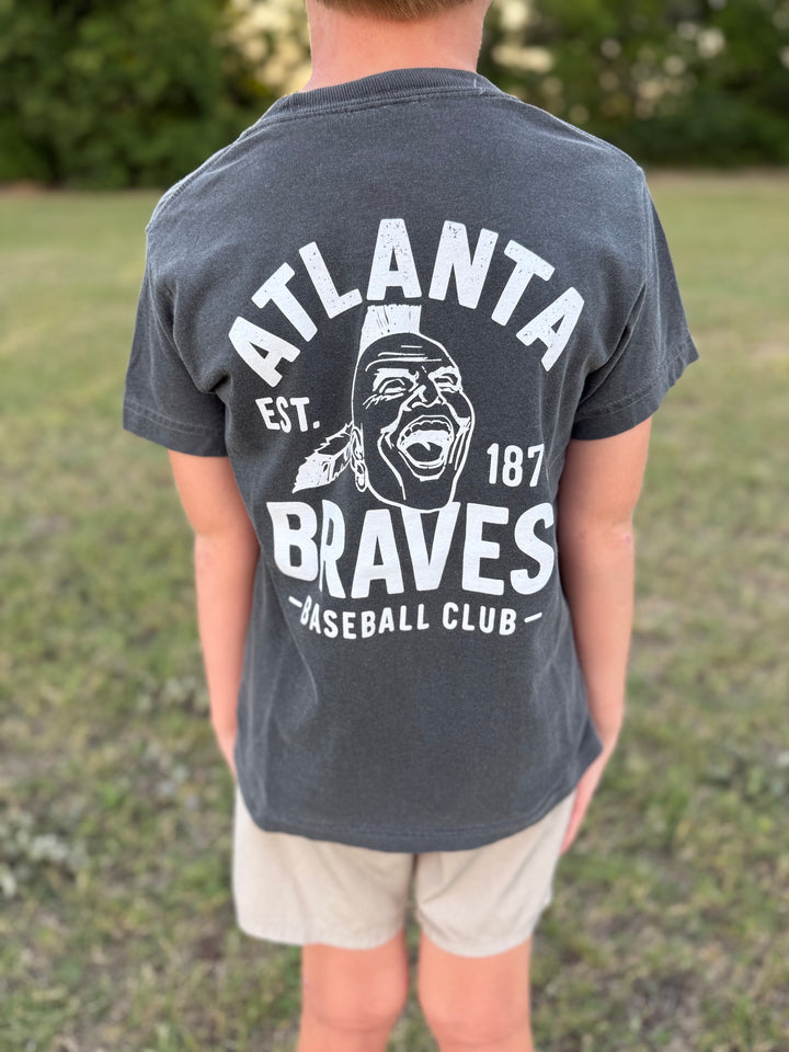 CB Youth Braves Baseball Club S/S T-Shirt - Charcoal