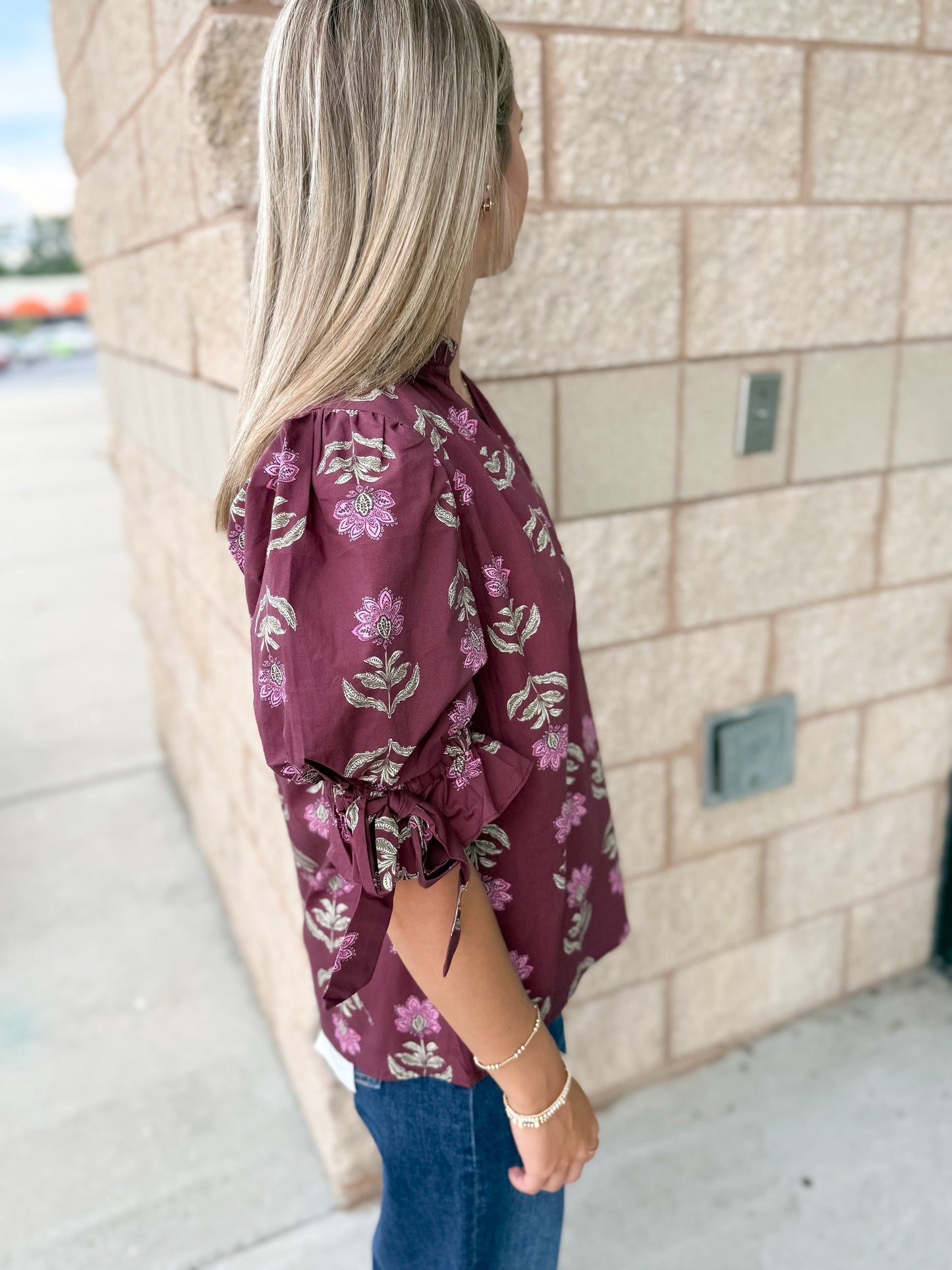 Brenda Burgundy Top