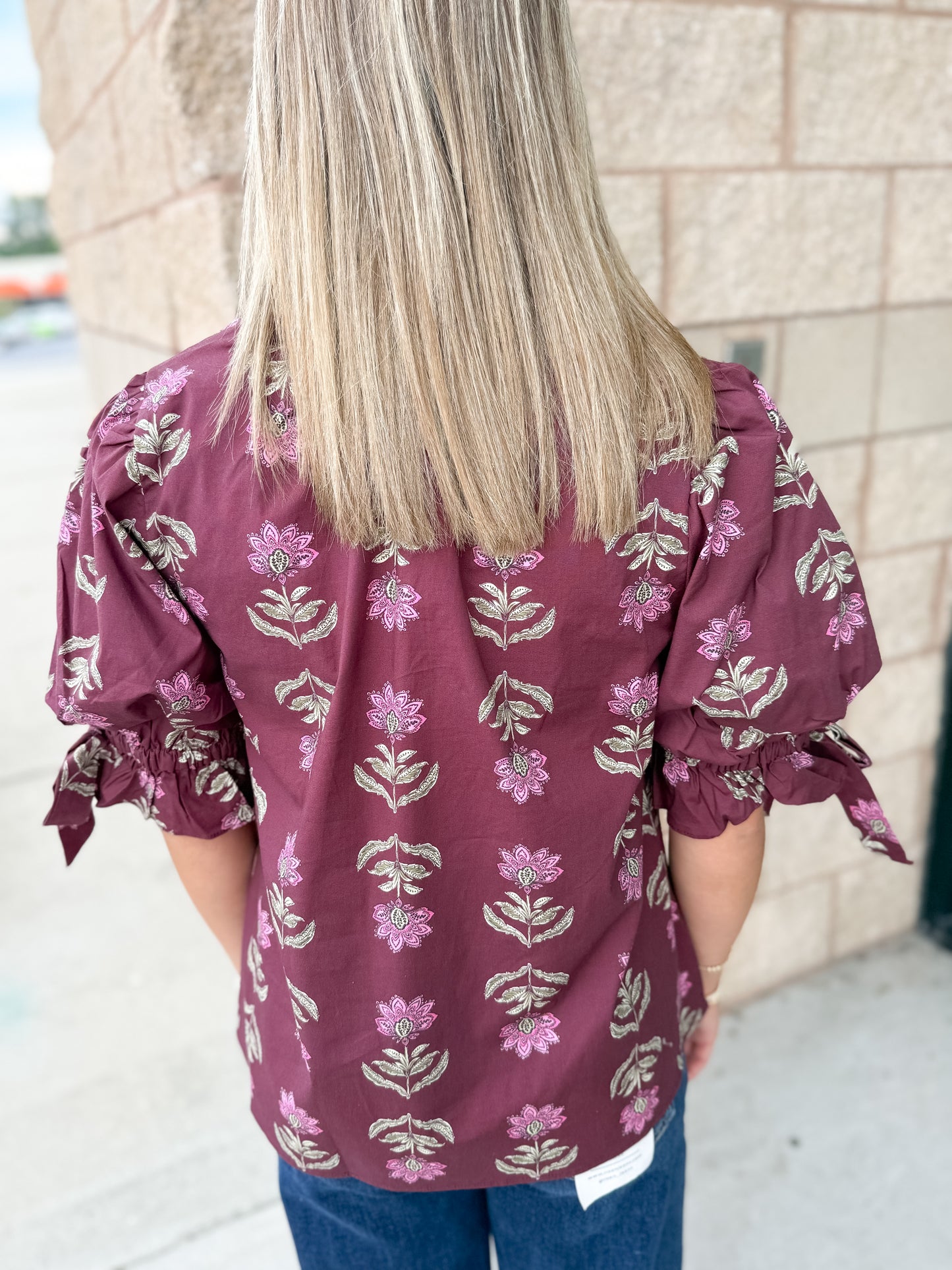 Brenda Burgundy Top