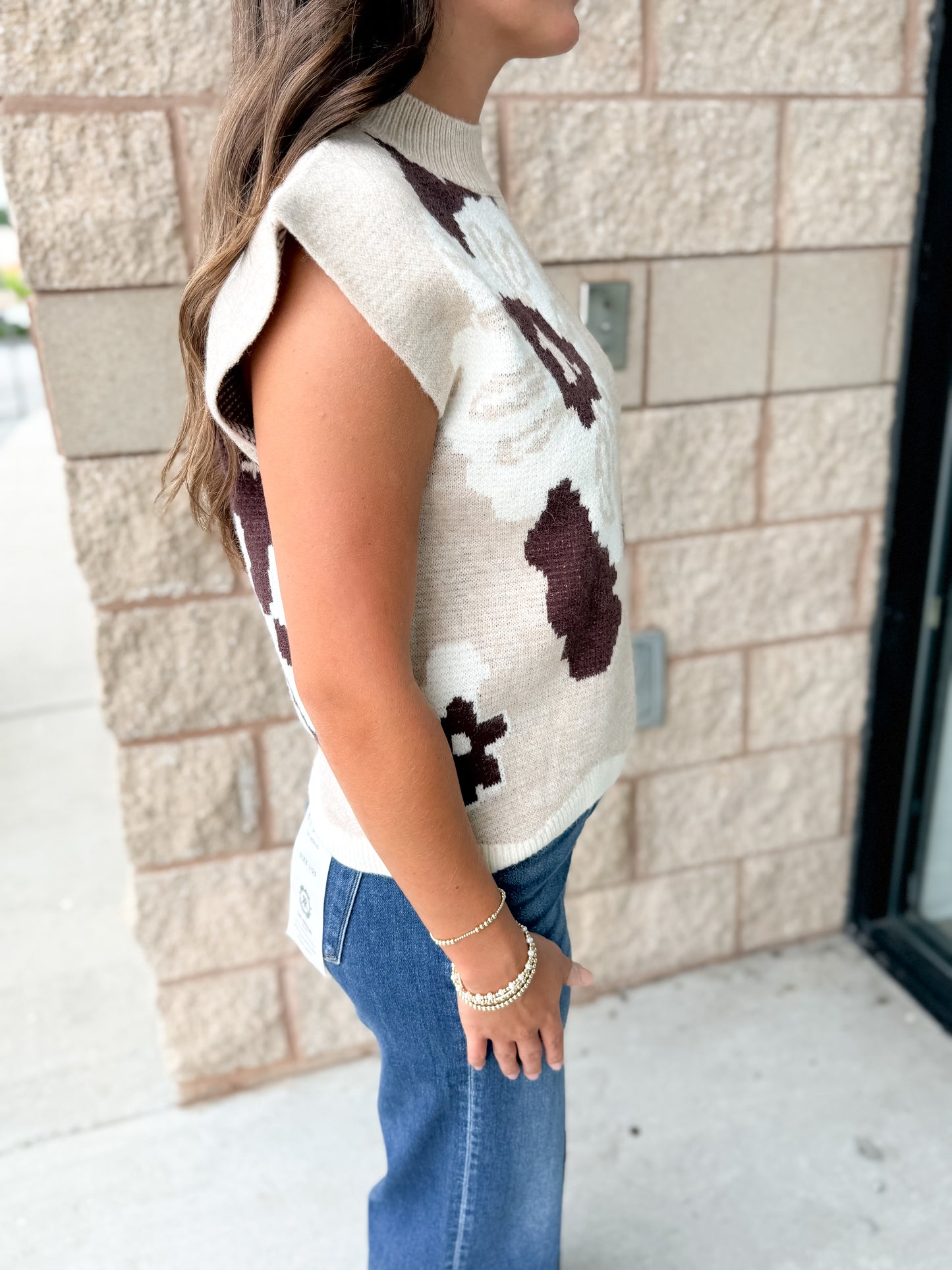 Oatmeal Floral Sweater