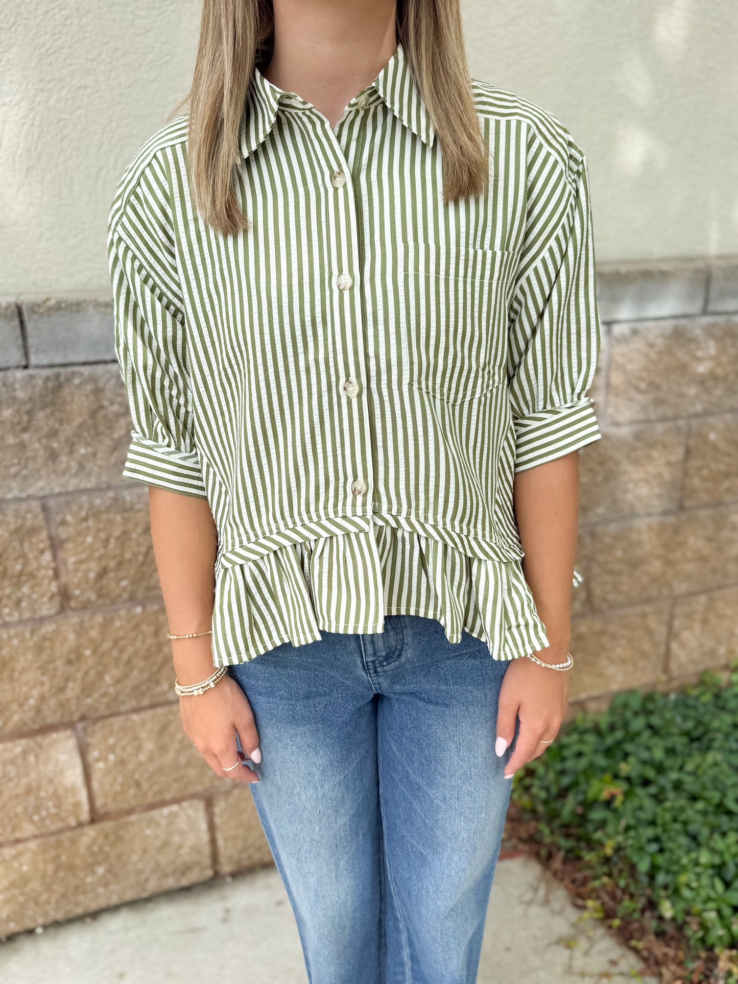 Striped Ruffle Top