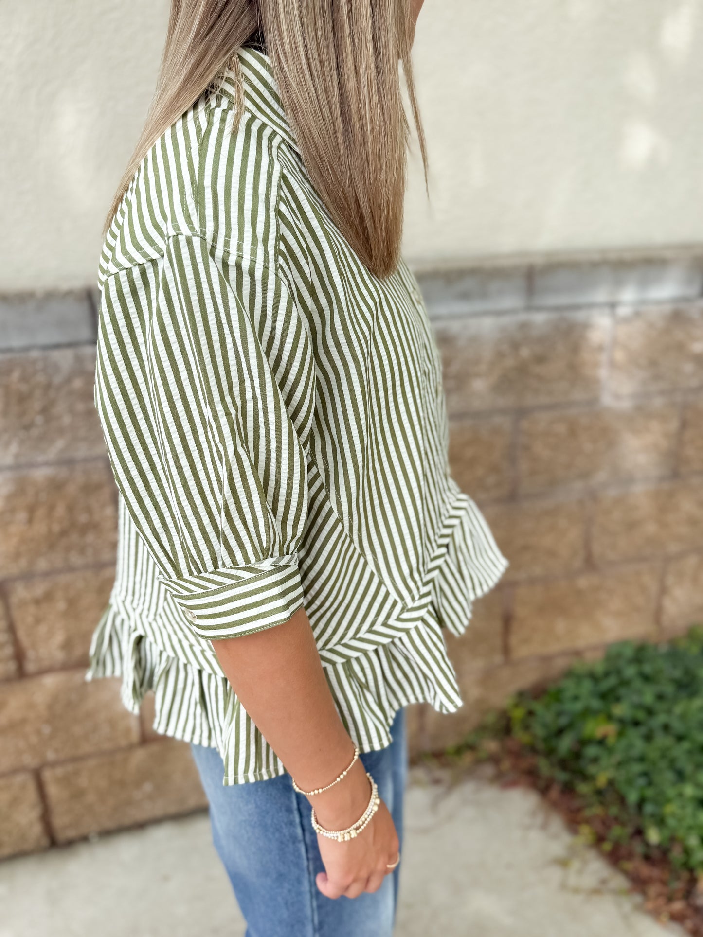 Striped Ruffle Top