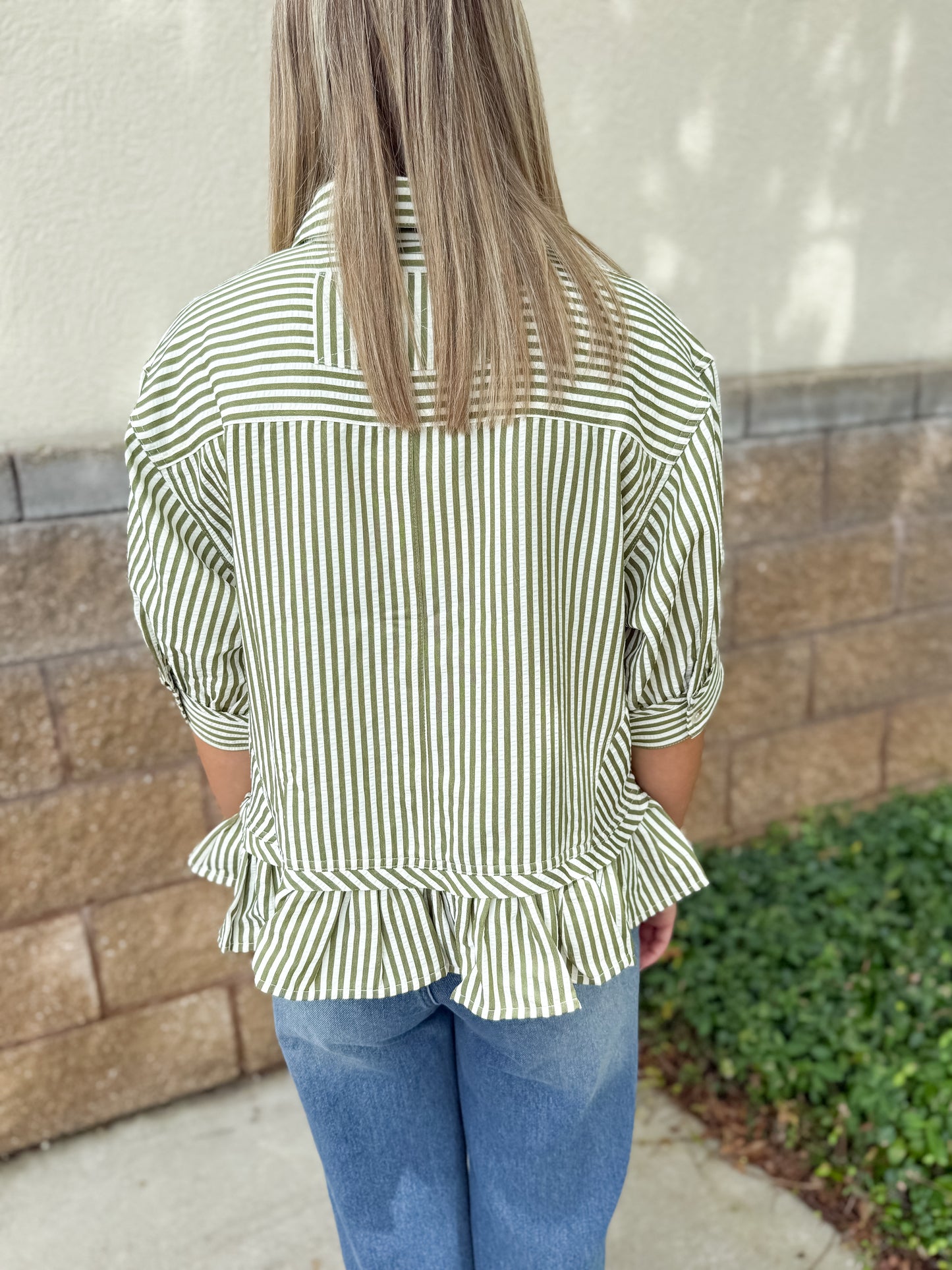 Striped Ruffle Top