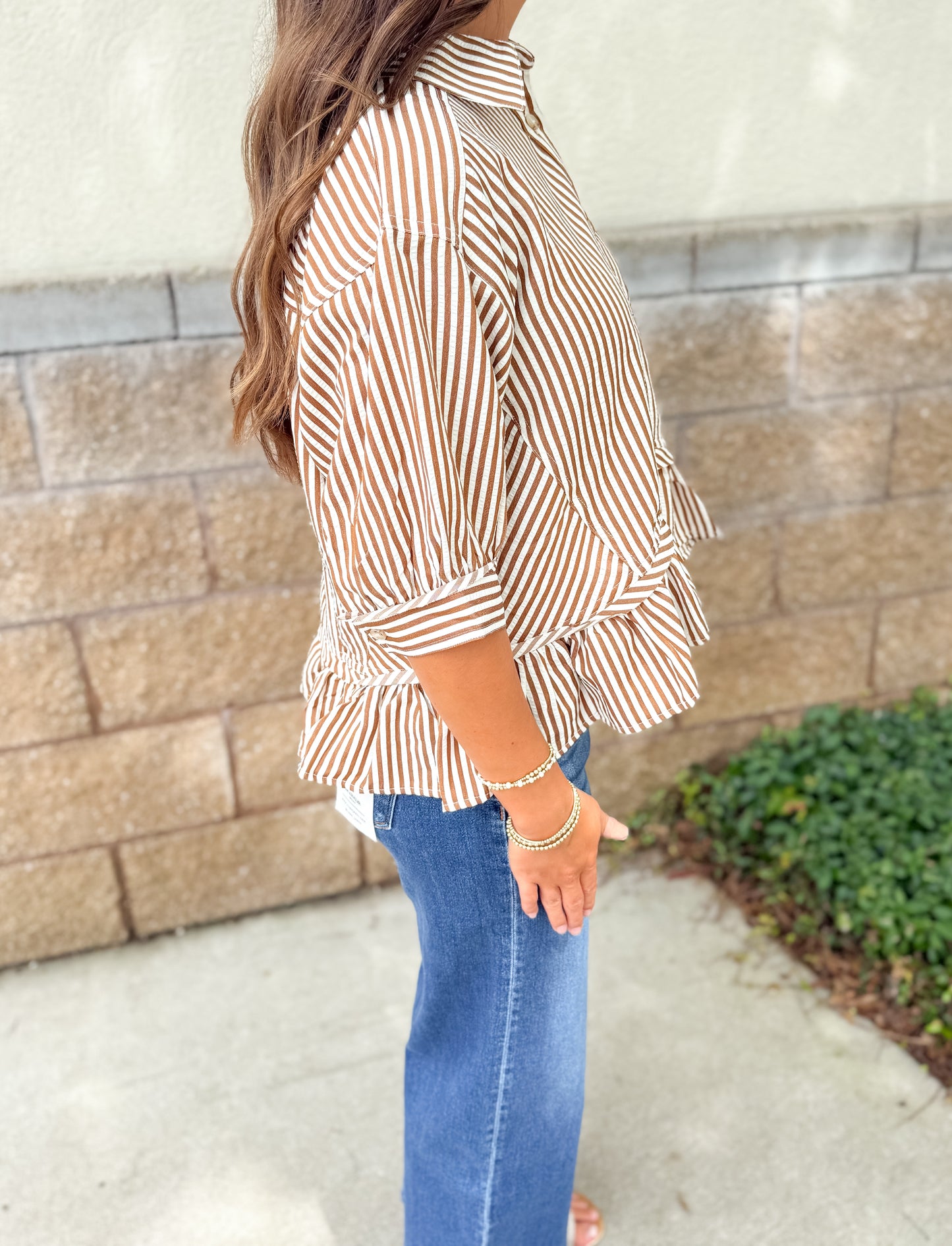Striped Ruffle Top