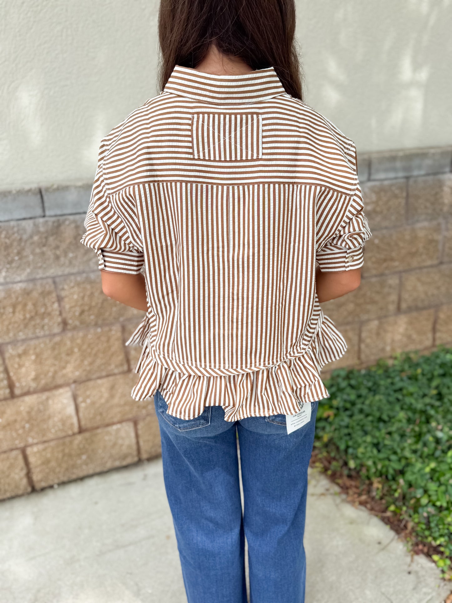 Striped Ruffle Top