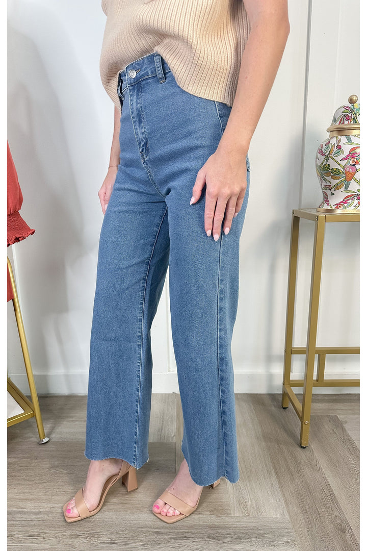 Annie Wide Leg Jeans: Medium Wash Denim