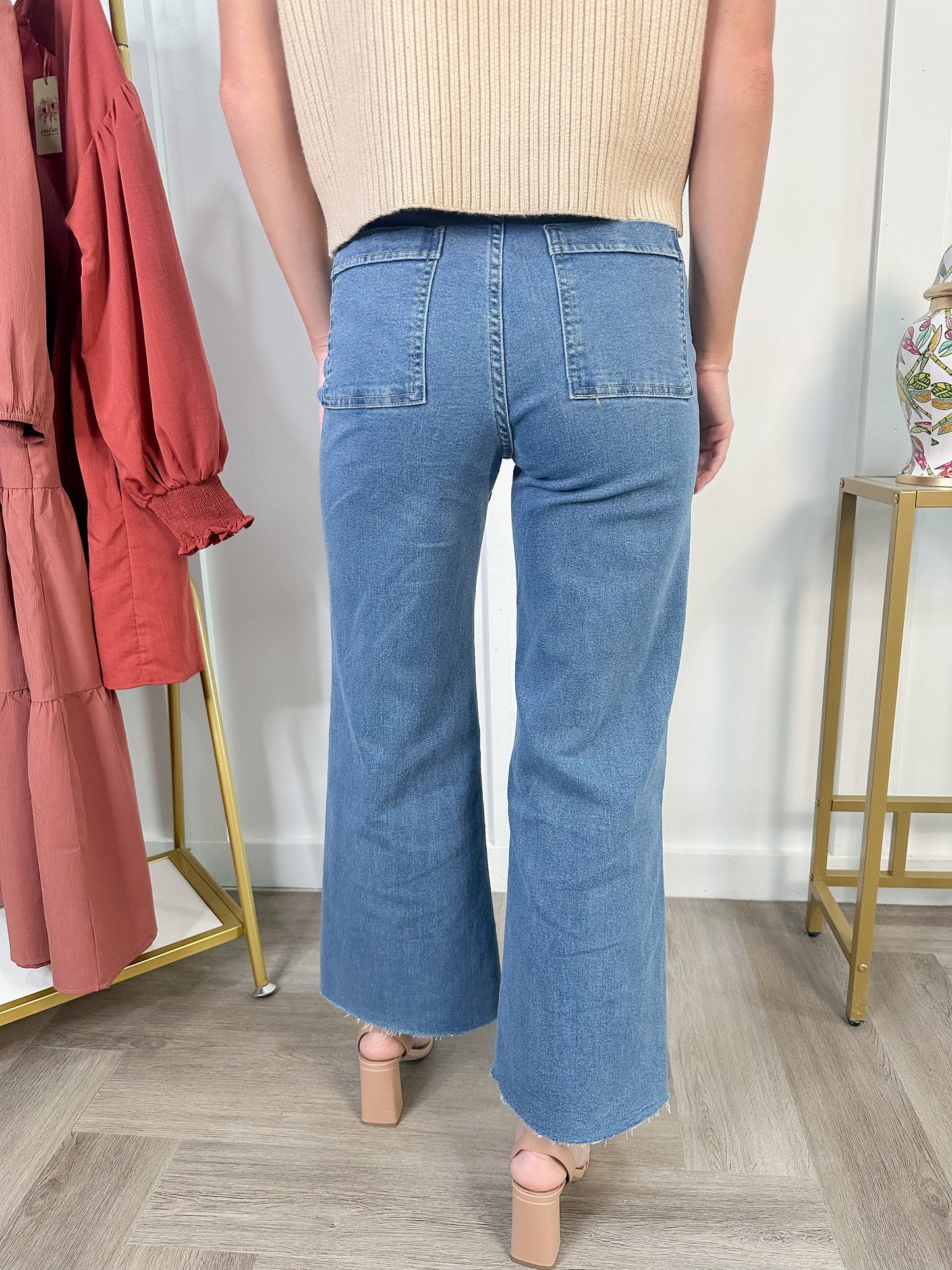 Annie Wide Leg Jeans: Medium Wash Denim