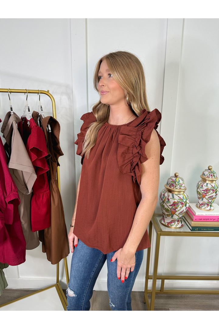 The Sallie Top: Burnt Orange