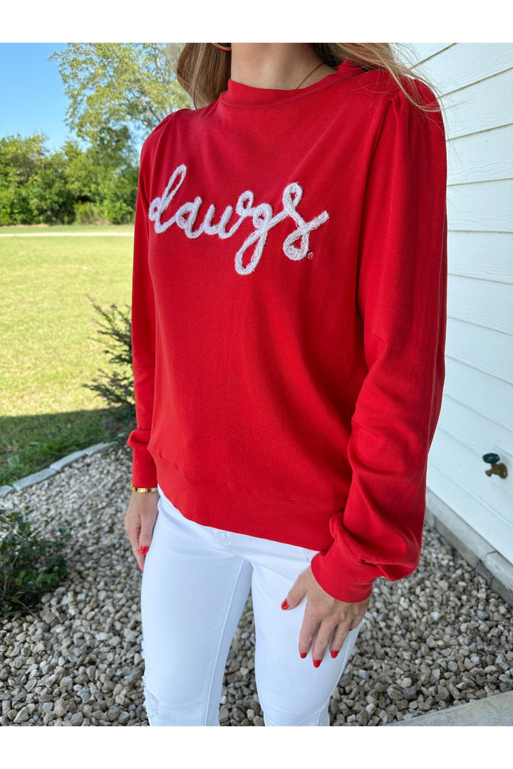 Dawgs Glitter Script Long Sleeve Top