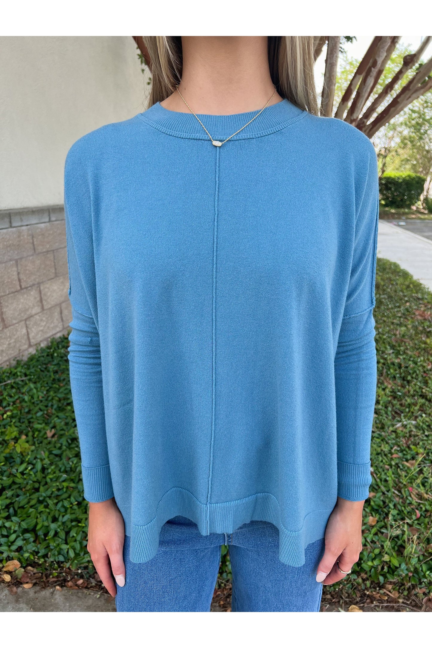 Novelty Crew Sweater: Blue