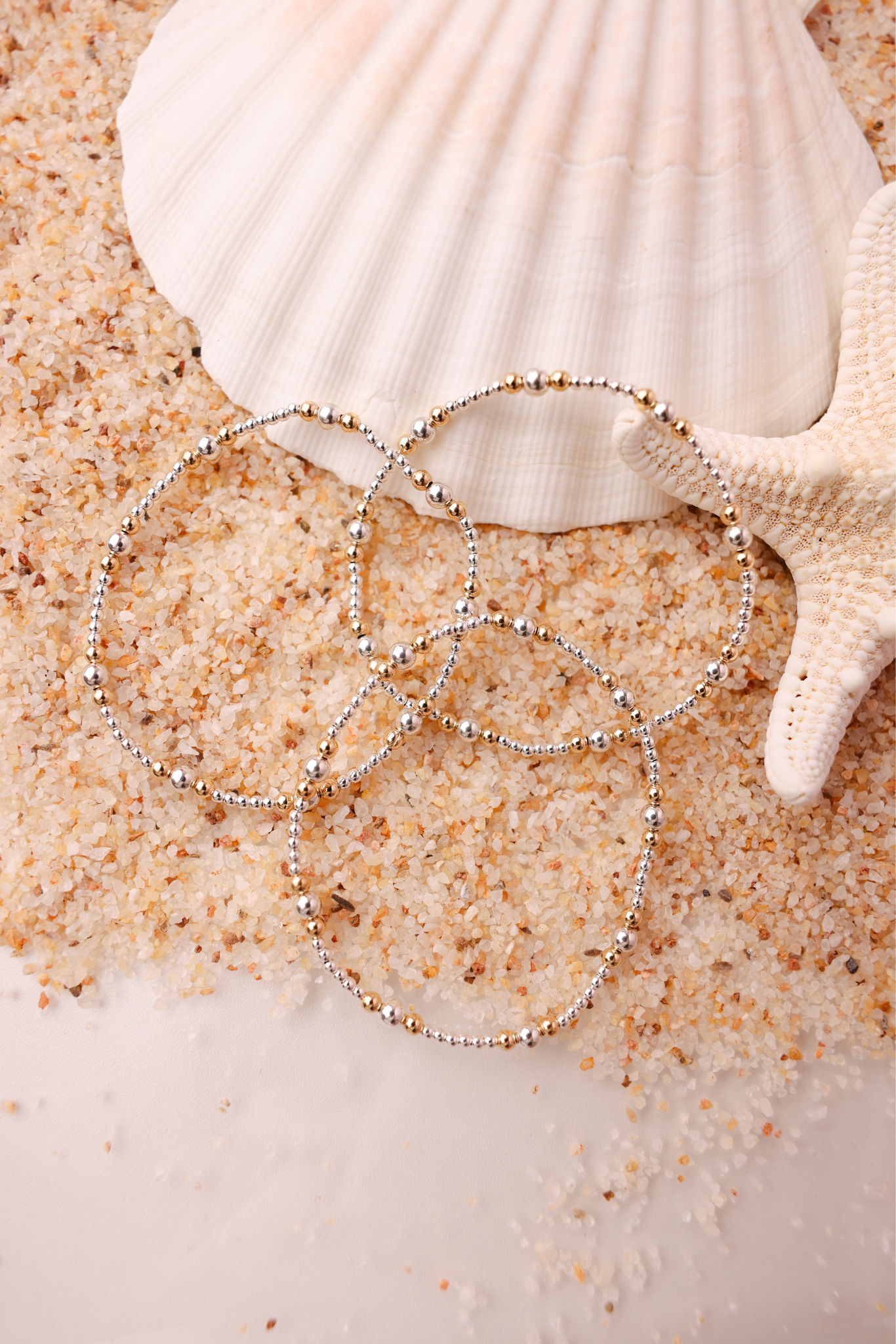 Dainty Sutton Bracelet in Silver with Gold: Standard 6.75 Inch