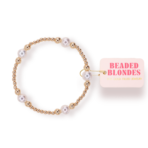 Serena Pearl Bracelet in Gold: Standard 6.75 inch